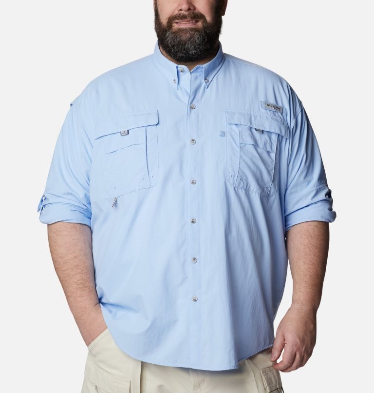 Men's Columbia PFG Bahama II Long Sleeve Shirts Light Blue | Plus Size CA-ELC56